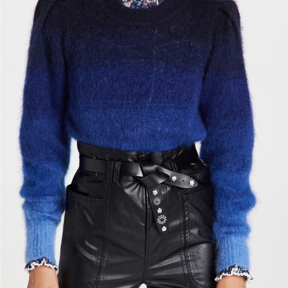 Like new Isabel Marant Etoile navy blue ombré mohair crew neck sweater.